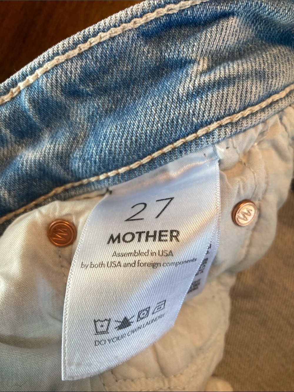 MOTHER The Smarty Pants Skimp dont be a square light blue - Picture 3 of 11